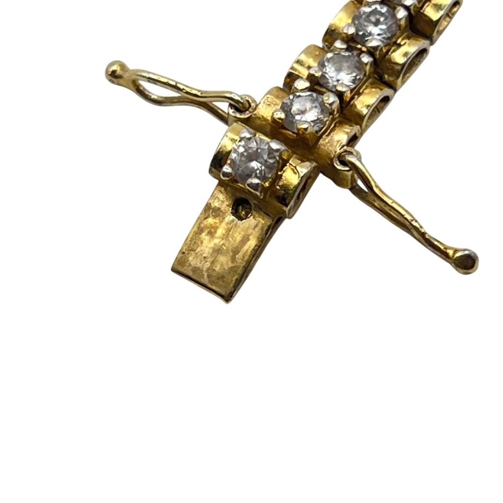 PAJ Sterling Silver Vermeil CZ Tennis Bracelet 7" 15.27g 6mm Classic Layering - Picture 11 of 13